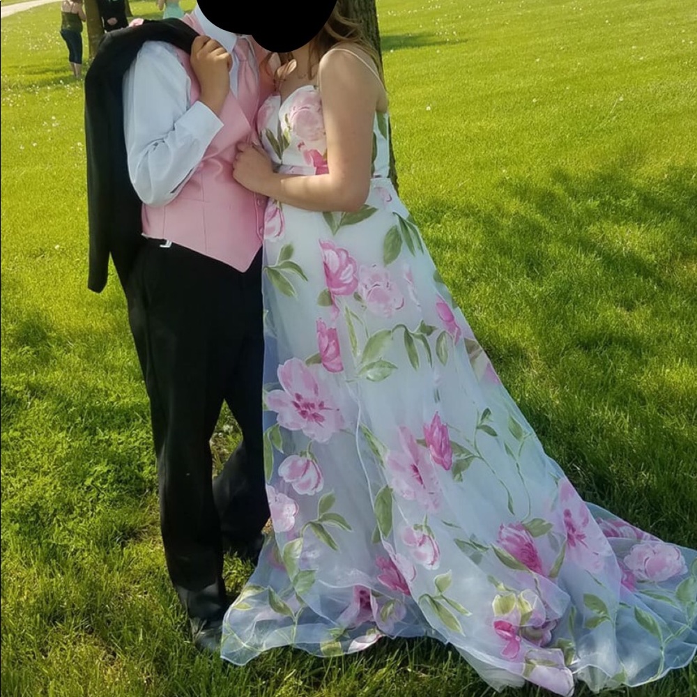 2 piece Blush Prom dress